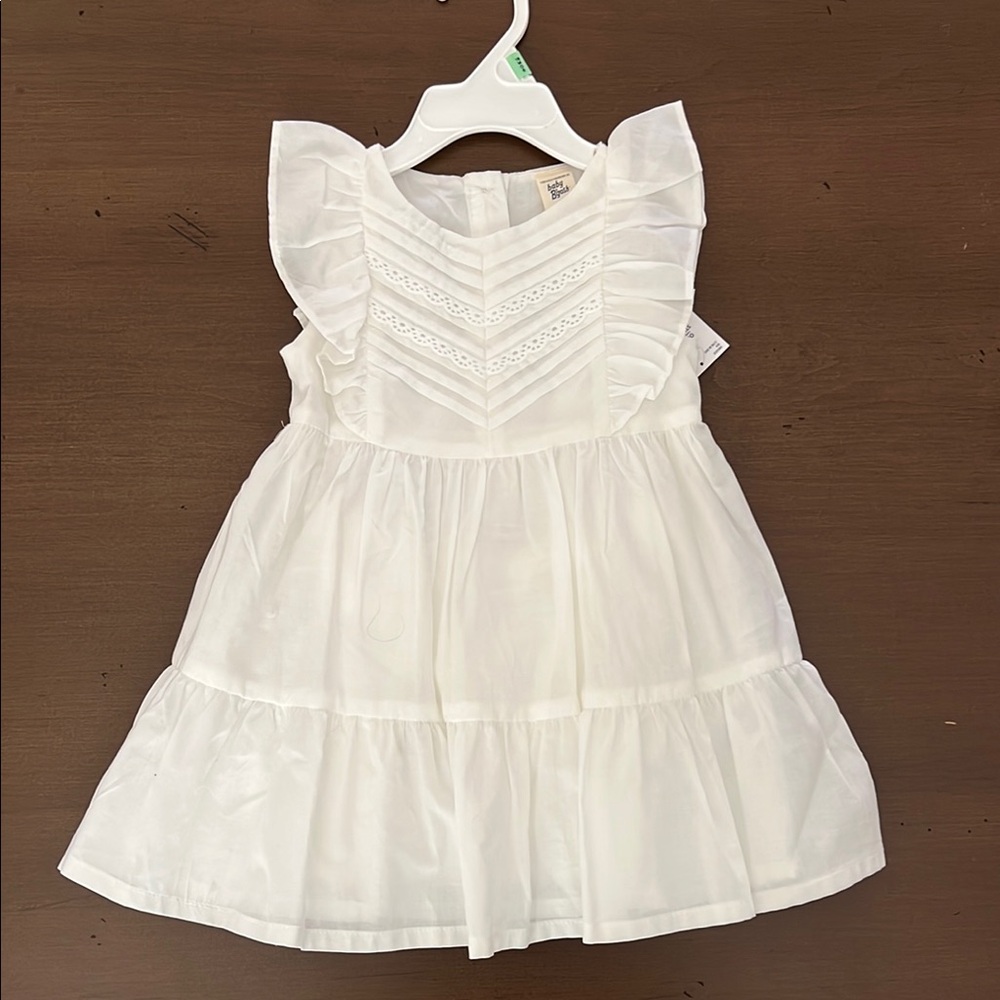 NWT White Ruffled Kids Dress